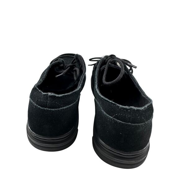 Zara Women’s Flat Split Real Suede Lace Up Loafers Shoes In Black Sz 36/6 US - Picture 11 of 14